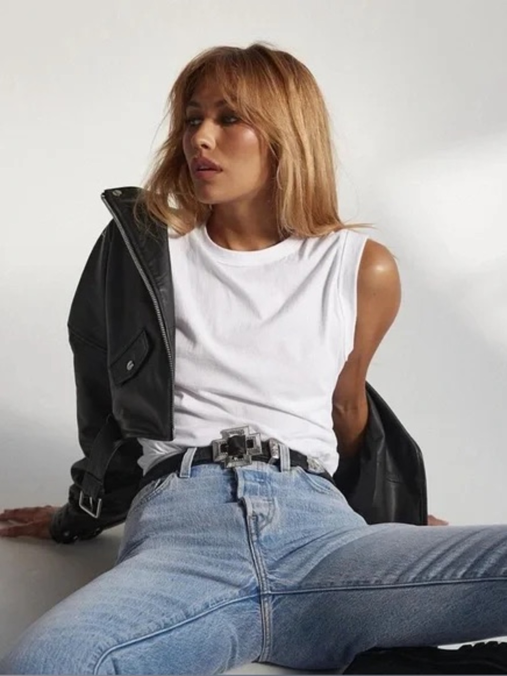 White Sleeveless Bodysuit - Classic Crewneck Women’s Top